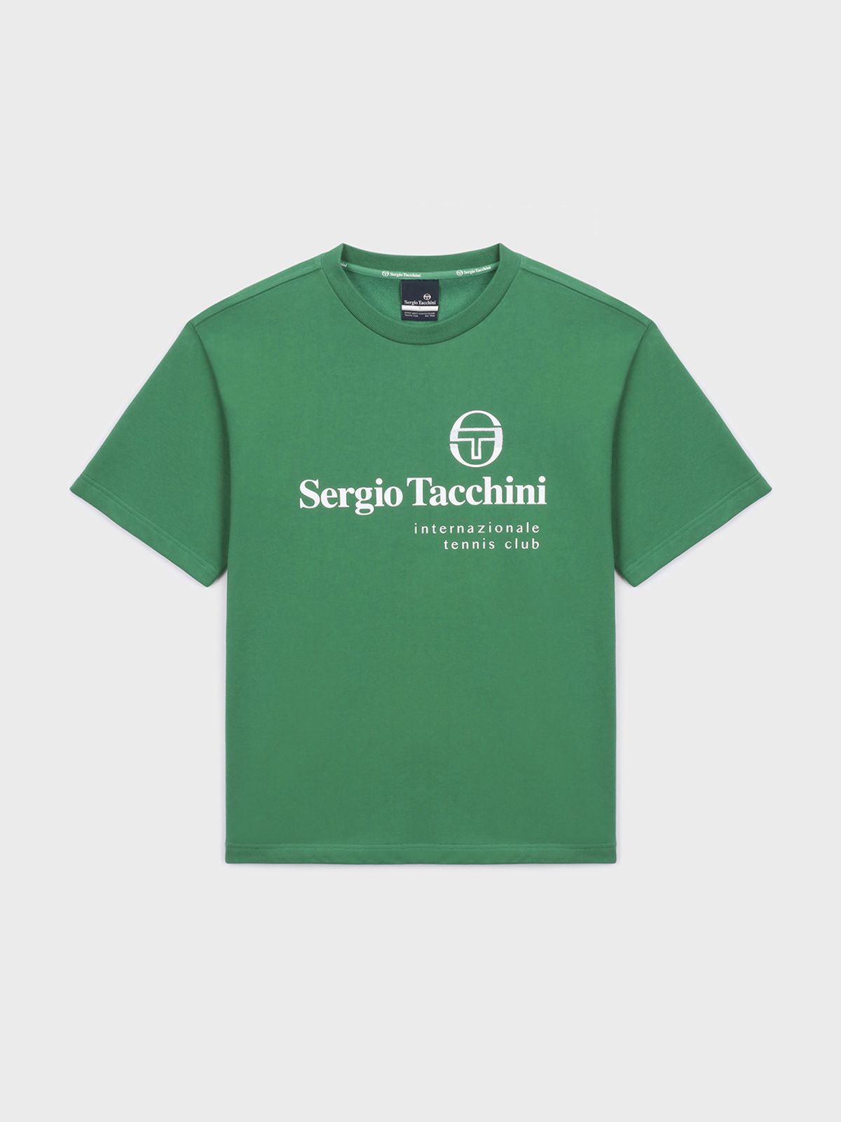 세르지오 타키니(SERGIO TACCHINI) M 모던 CP 로고 라운드넥 반팔 맨투맨 (Green)