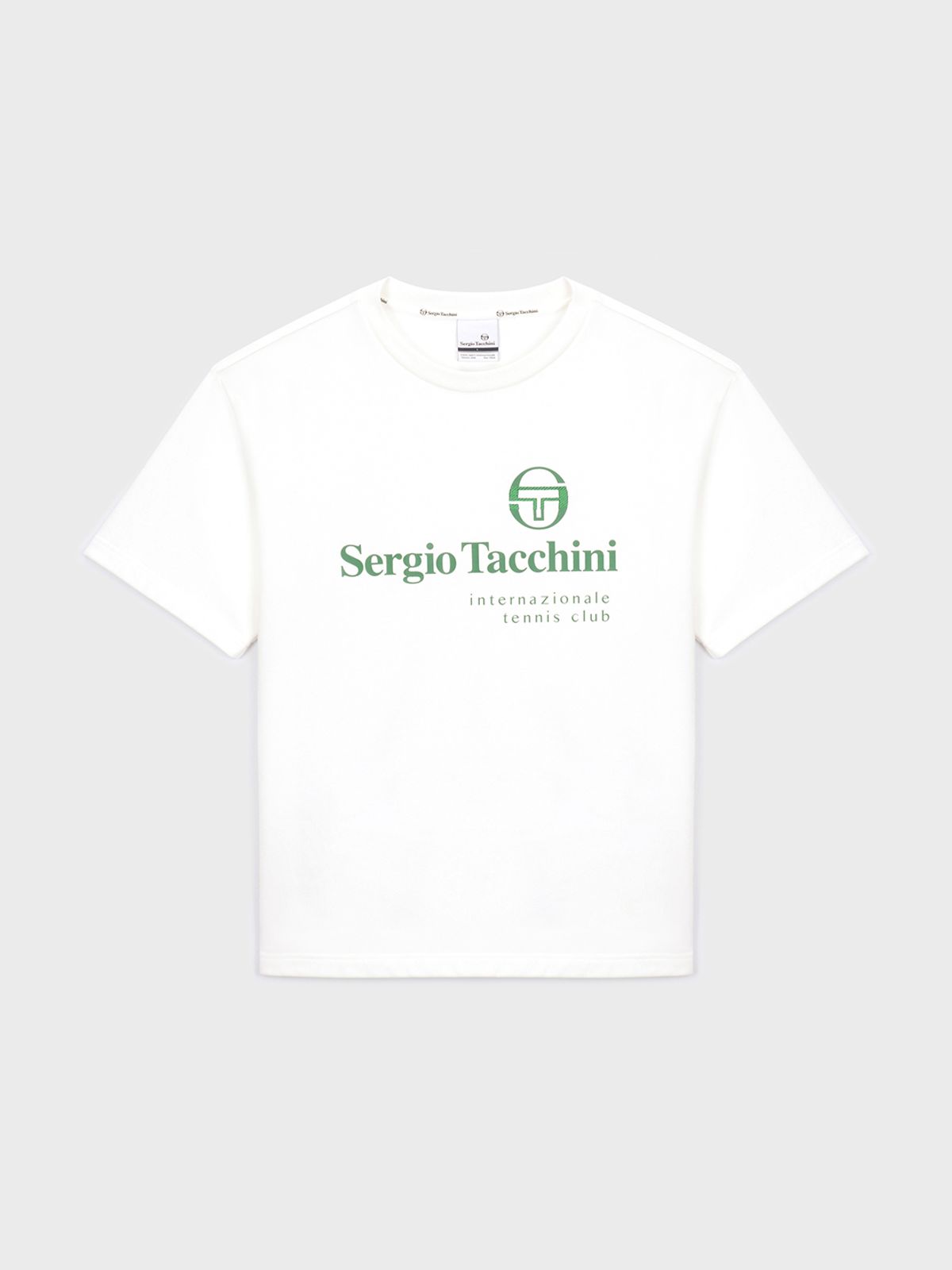 세르지오 타키니(SERGIO TACCHINI) M 모던 CP 로고 라운드넥 반팔 맨투맨 (White)