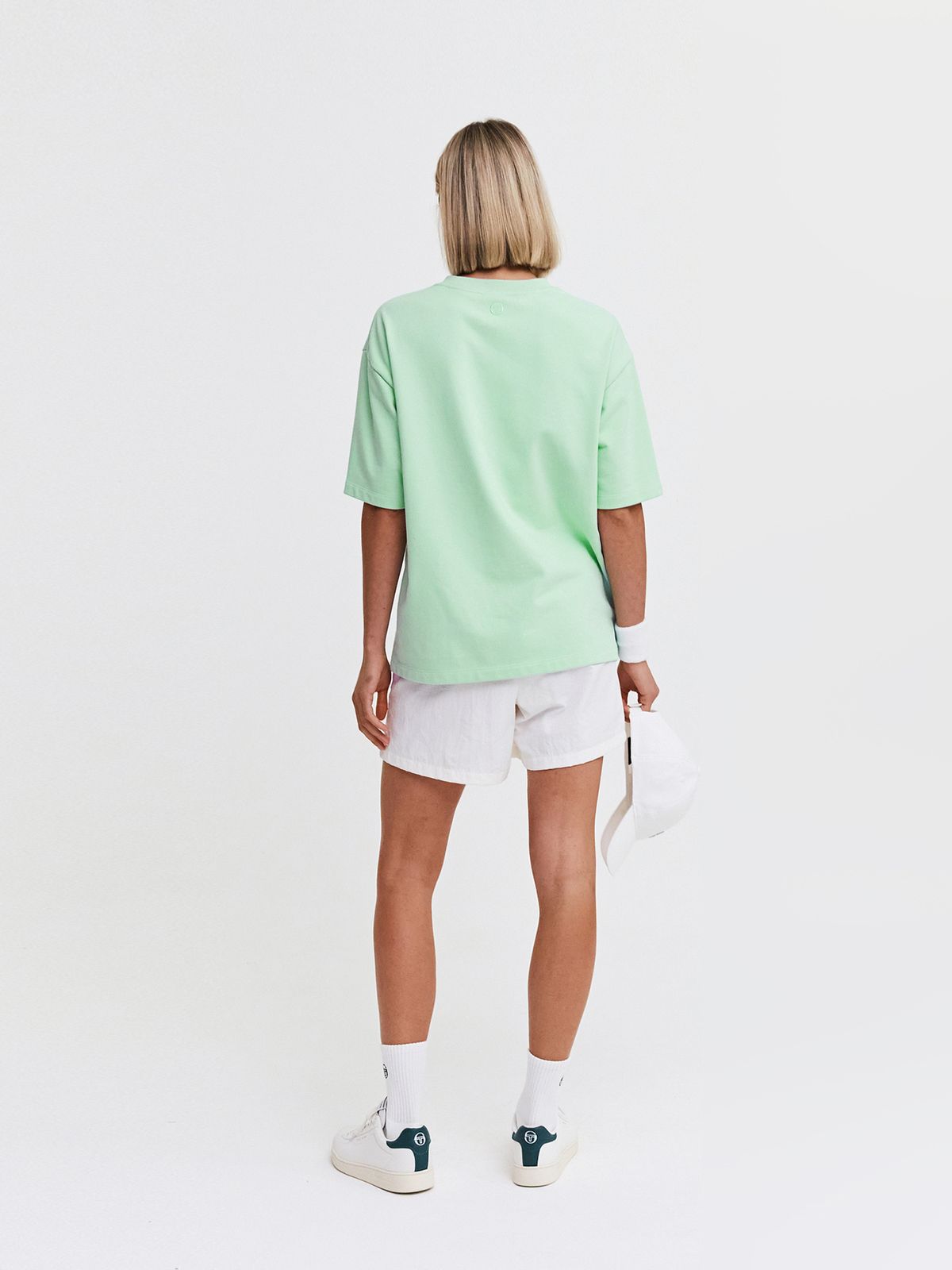 세르지오 타키니(SERGIO TACCHINI) W 모던 CP 로고 라운드넥 반팔 맨투맨 (L.Mint)