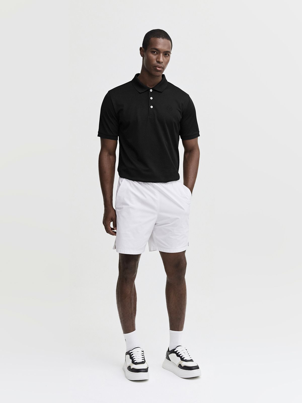세르지오 타키니(SERGIO TACCHINI) M 에센셜 피케 반팔 폴로 셔츠 (Black)