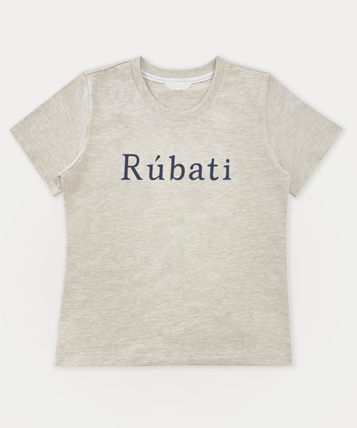 루바티(RUBATI) 세리프 루바티 로고 티셔츠_오트밀