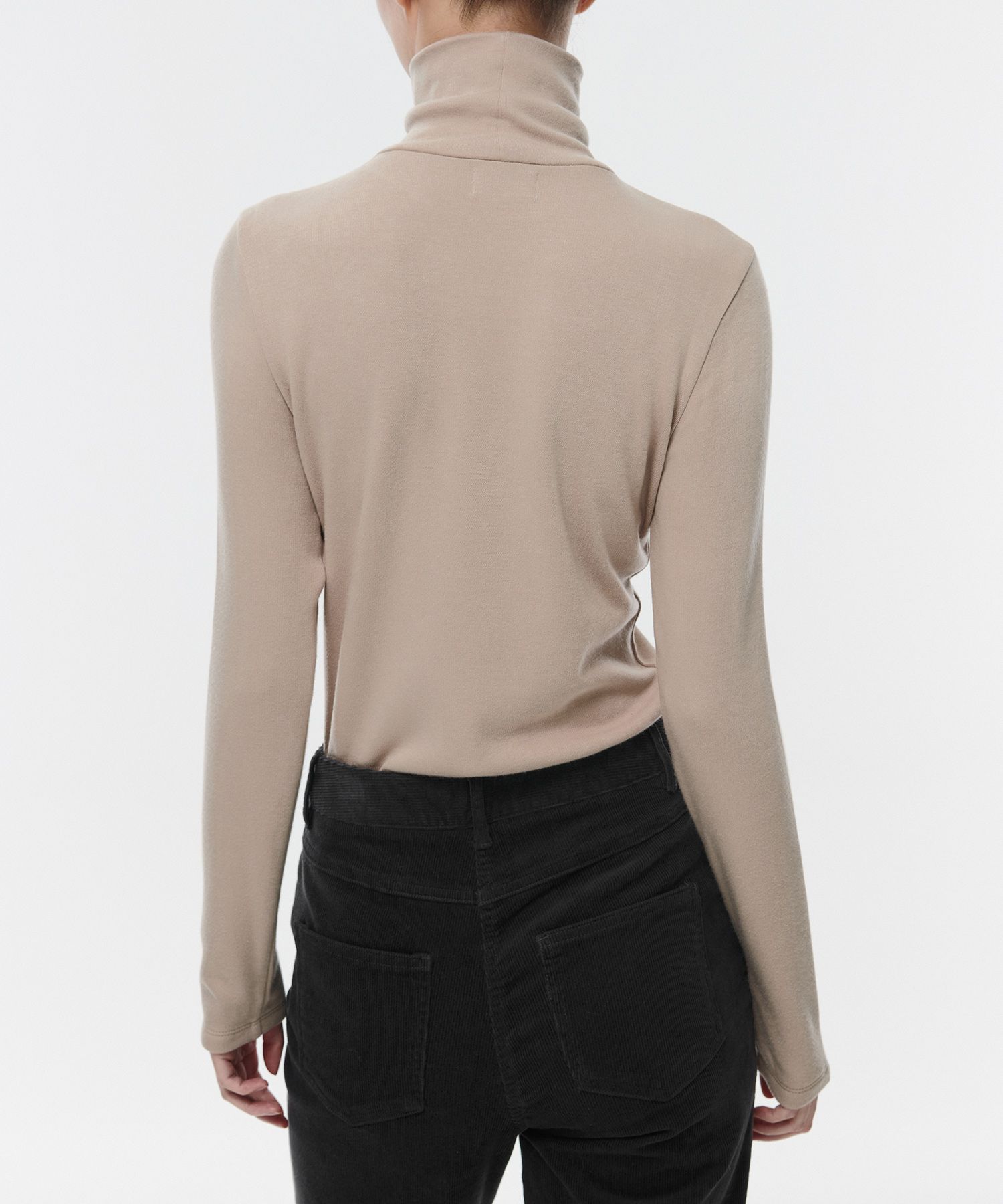 Tシャツ・カットソー *MUSINSA STANDARD* Ponte Mock Neck Long Sleeve T-Shirt Mushr MUSINSA | MUSINSA STANDARD Ponte Mock Neck Long Sleeve T