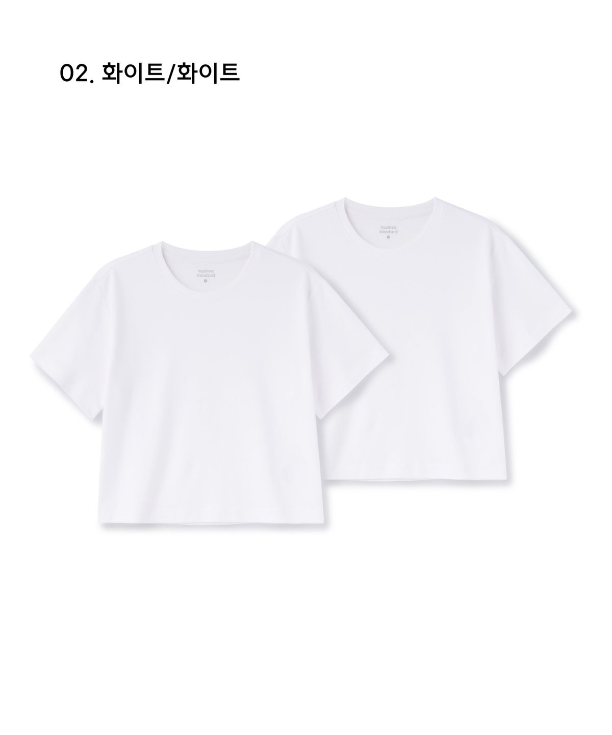 무신사 스탠다드 우먼(MUSINSA STANDARD WOMAN) 우먼즈 크루 넥 크롭 티셔츠 2팩