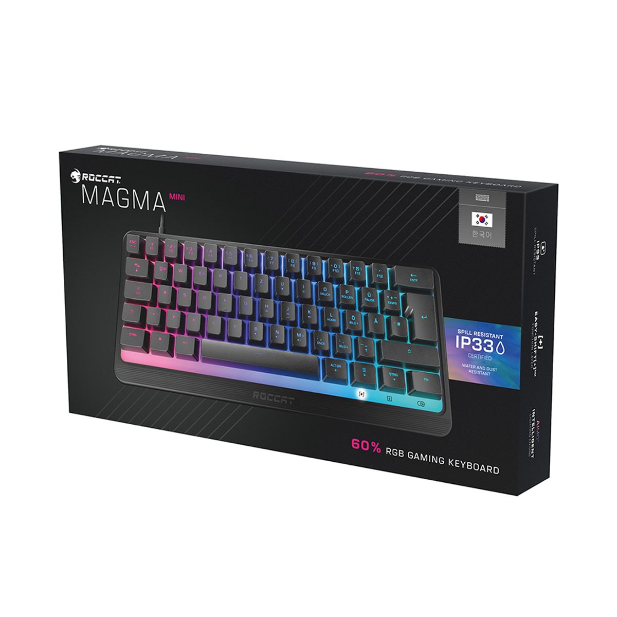 로캣(ROCCAT) 마그마 미니 Magma Mini 게이밍 키보드 (한글 자판) / 생활방수