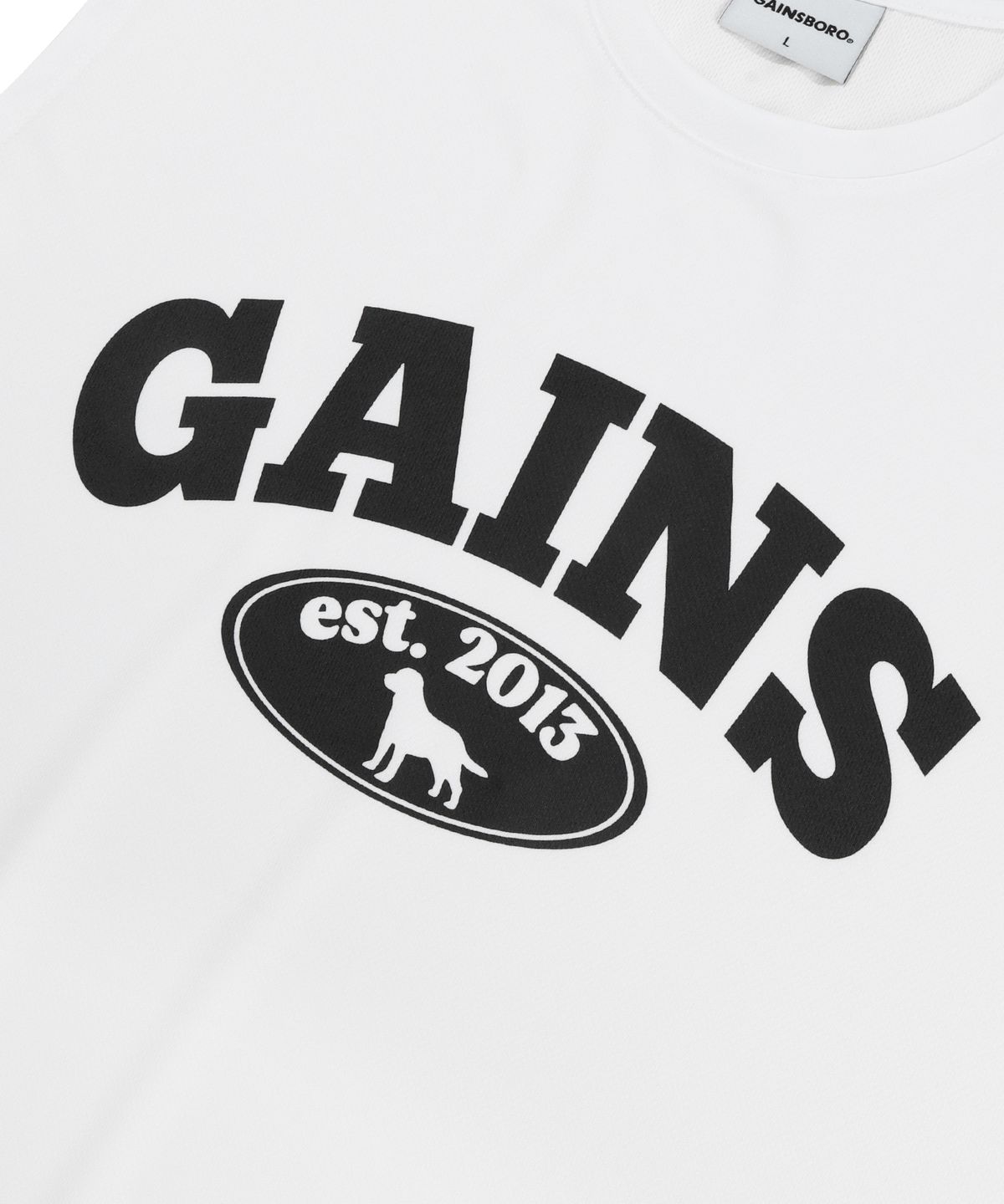 게인스보로(GAINSBORO) 쿨모어 골든로고 슬리브리스_화이트블랙