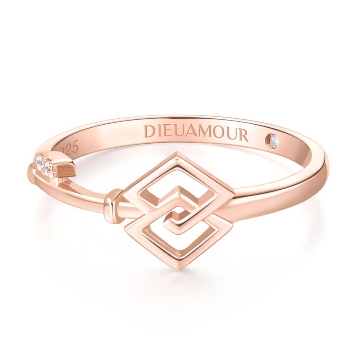 디유아모르(DIEUAMOUR) 실버 925 디아망라끌레 다이아 반지