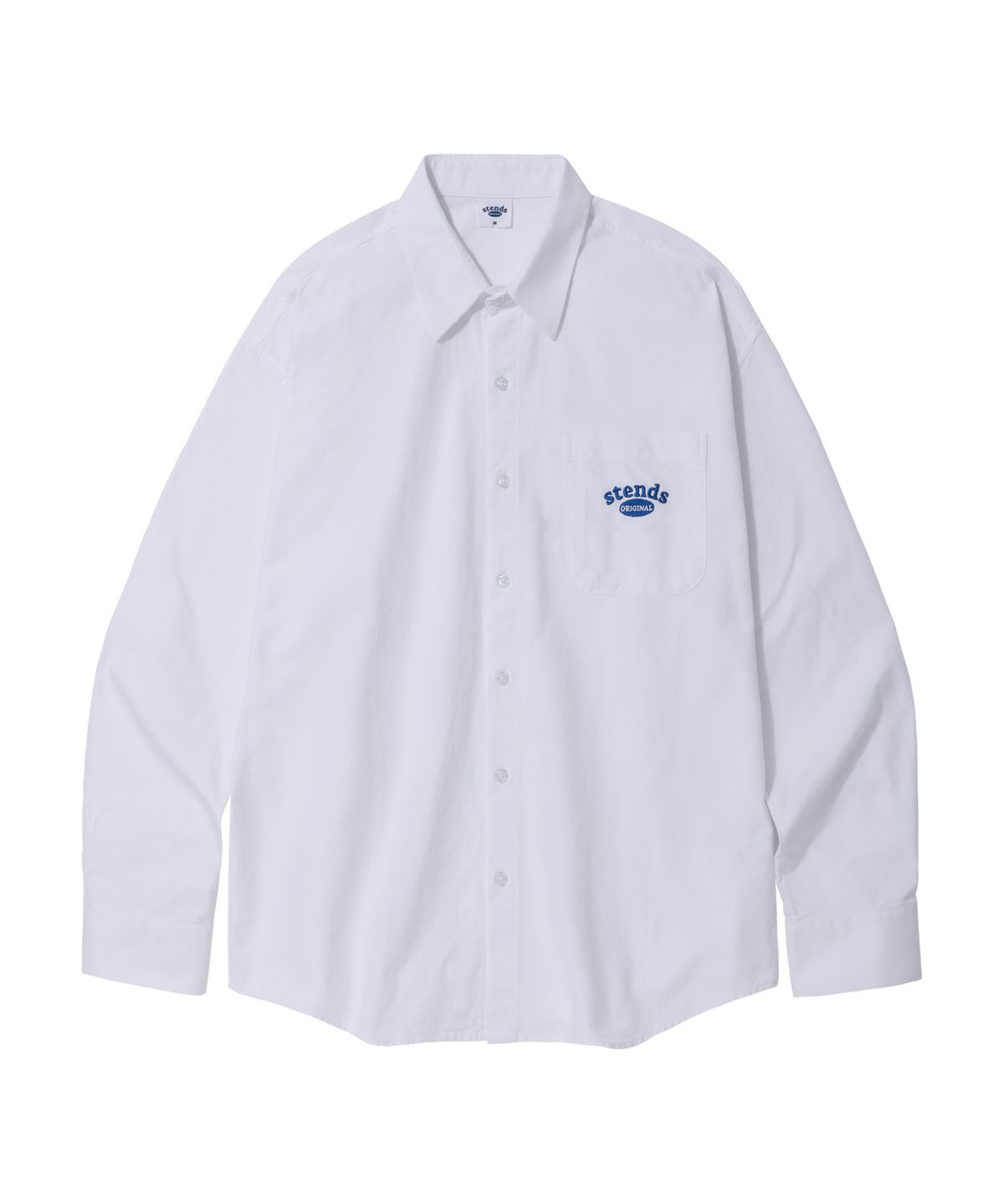 스탠즈(STENDS) [M~4XL] 아치 로고 옥스포드 워싱 셔츠_화이트