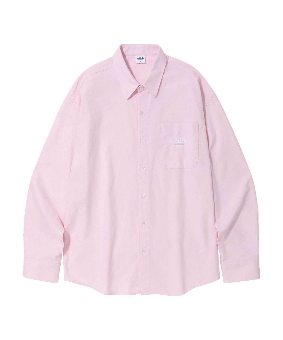 스탠즈(STENDS) [M~4XL] 아치 로고 옥스포드 워싱 셔츠_핑크