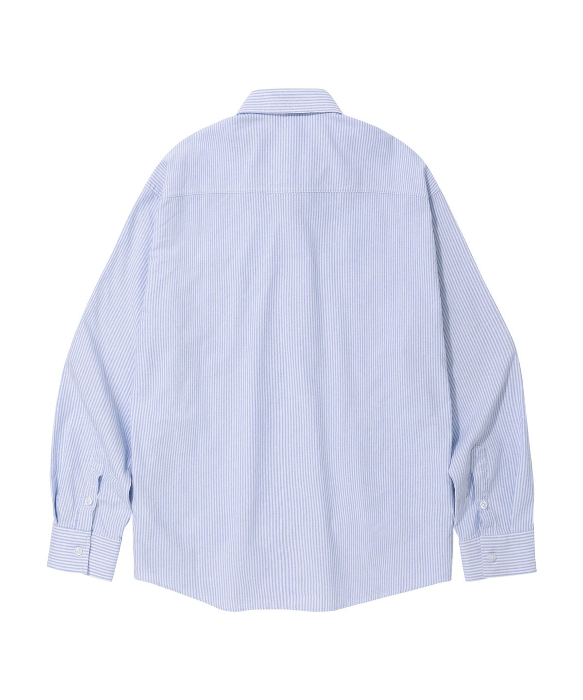 스탠즈(STENDS) [M~4XL] 아치 로고 옥스포드 워싱 셔츠_스트라이프 블루