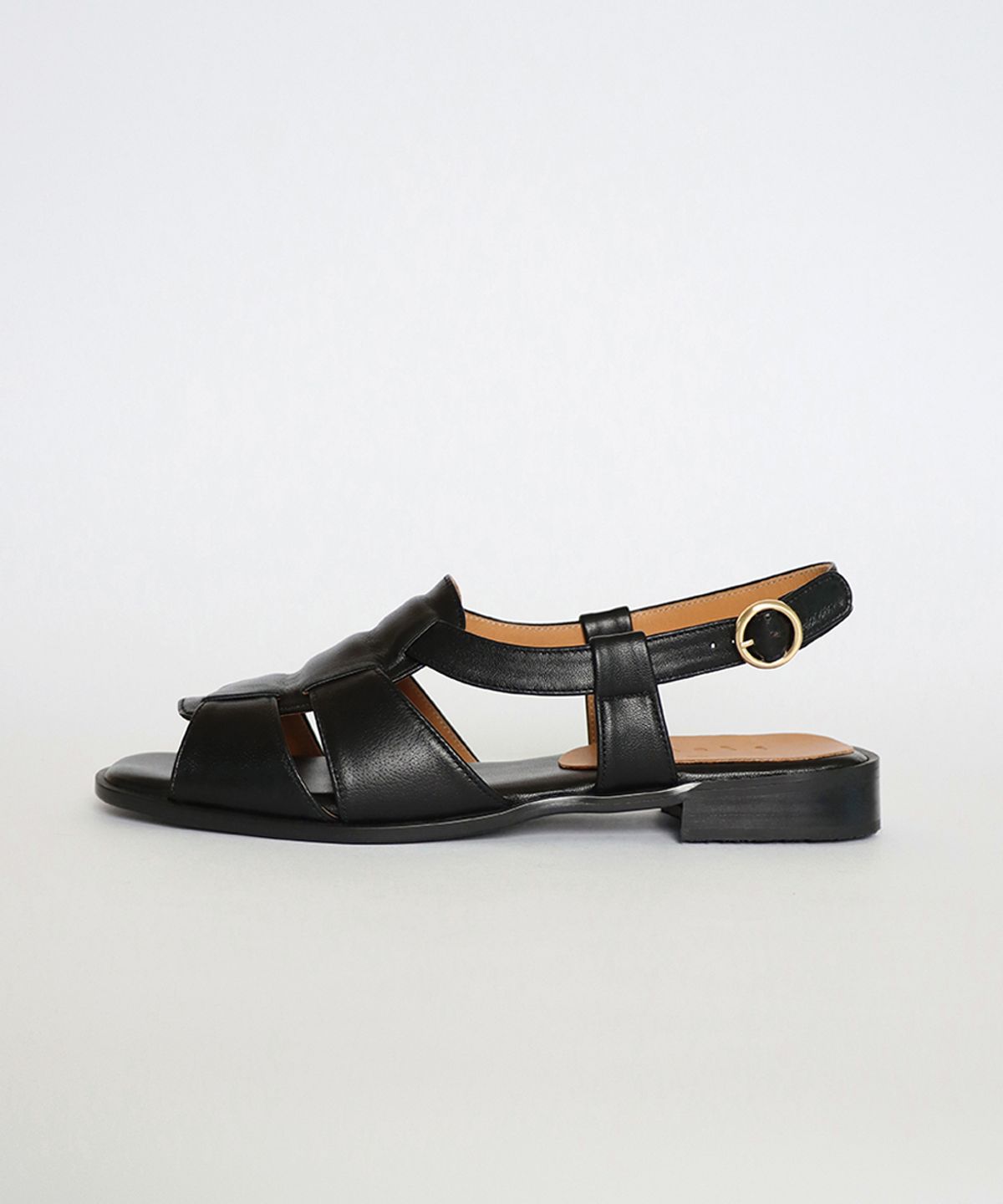 흰(HEENN) Open-Toe Fisherman Sandals . Black