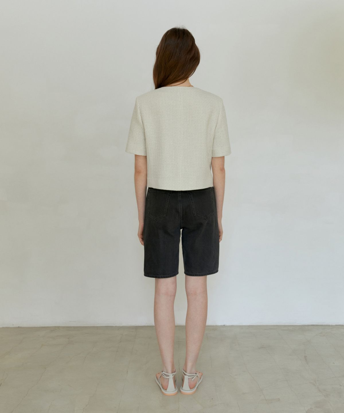 어나우트(UNNOUT) SUMMER TWEED JACKET - LIGHT BEIGE