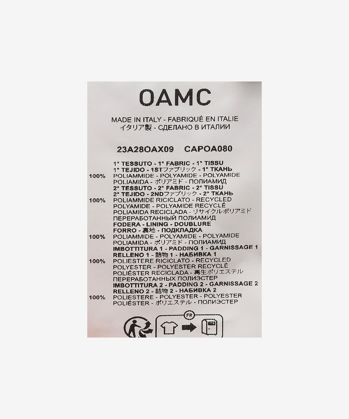 오에이엠씨(OAMC) 리워크 봄버 MA 1 재킷 - 밀리터리 그린 / 23A28OAX09CAPOA080305