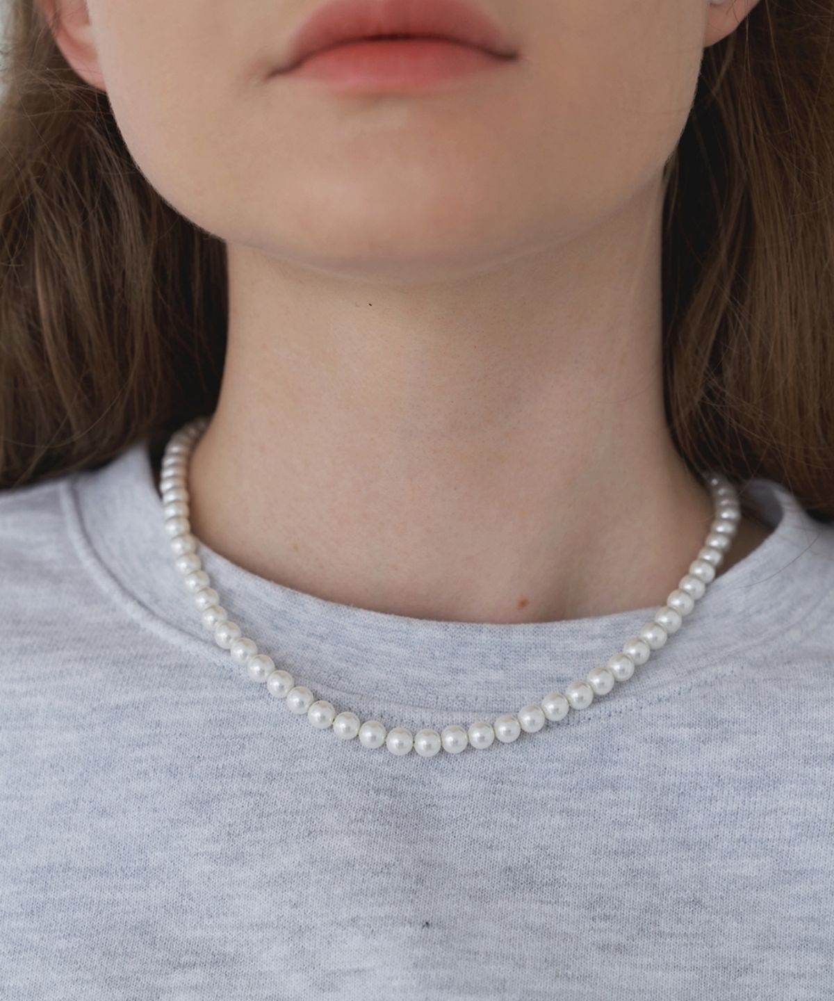 러브미몬스터(LOVE ME MONSTER) Shiny Soft Slim Pearl Necklace