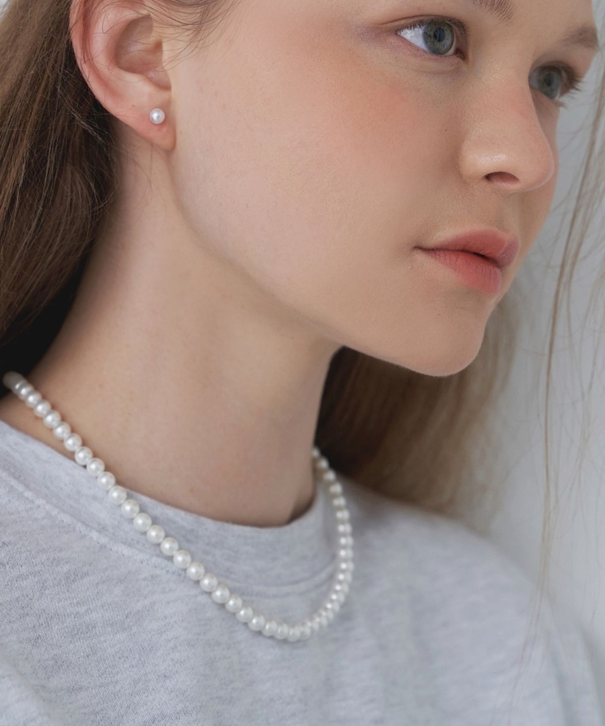 러브미몬스터(LOVE ME MONSTER) Shiny Soft Slim Pearl Necklace