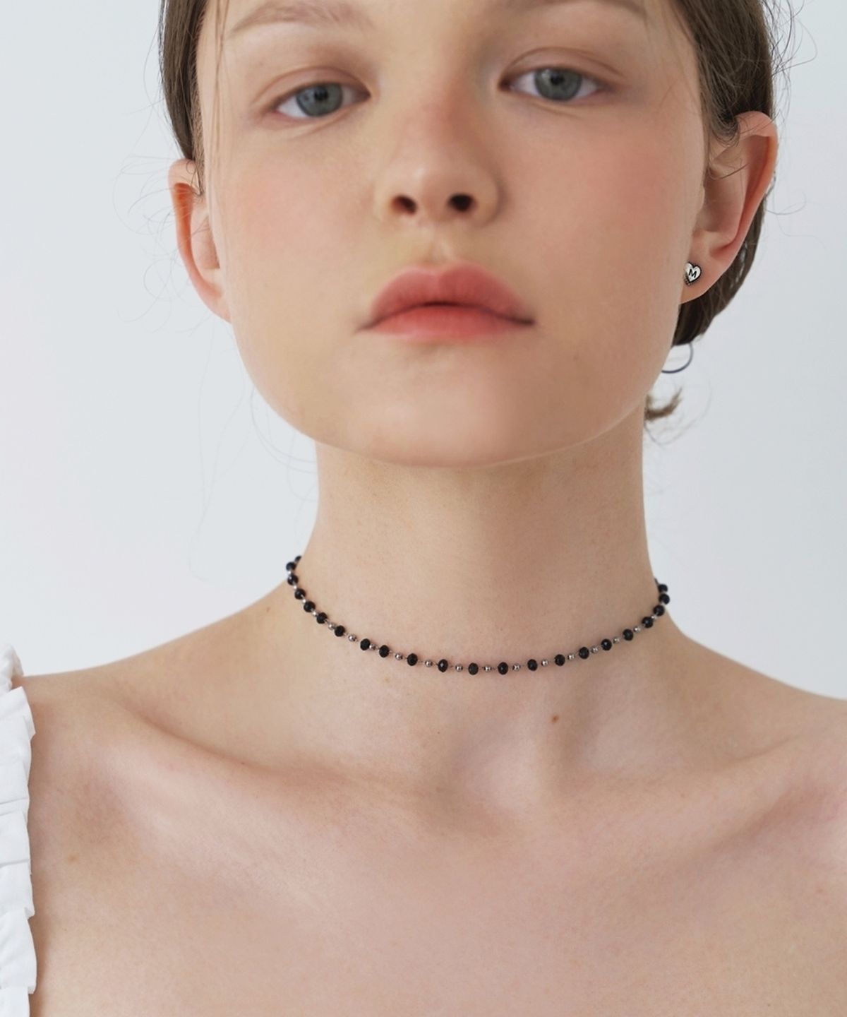 러브미몬스터(LOVE ME MONSTER) [Surgical] Ball & Black Crystal Choker