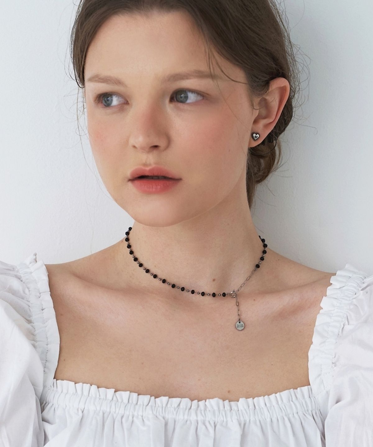 러브미몬스터(LOVE ME MONSTER) [Surgical] Ball & Black Crystal Choker