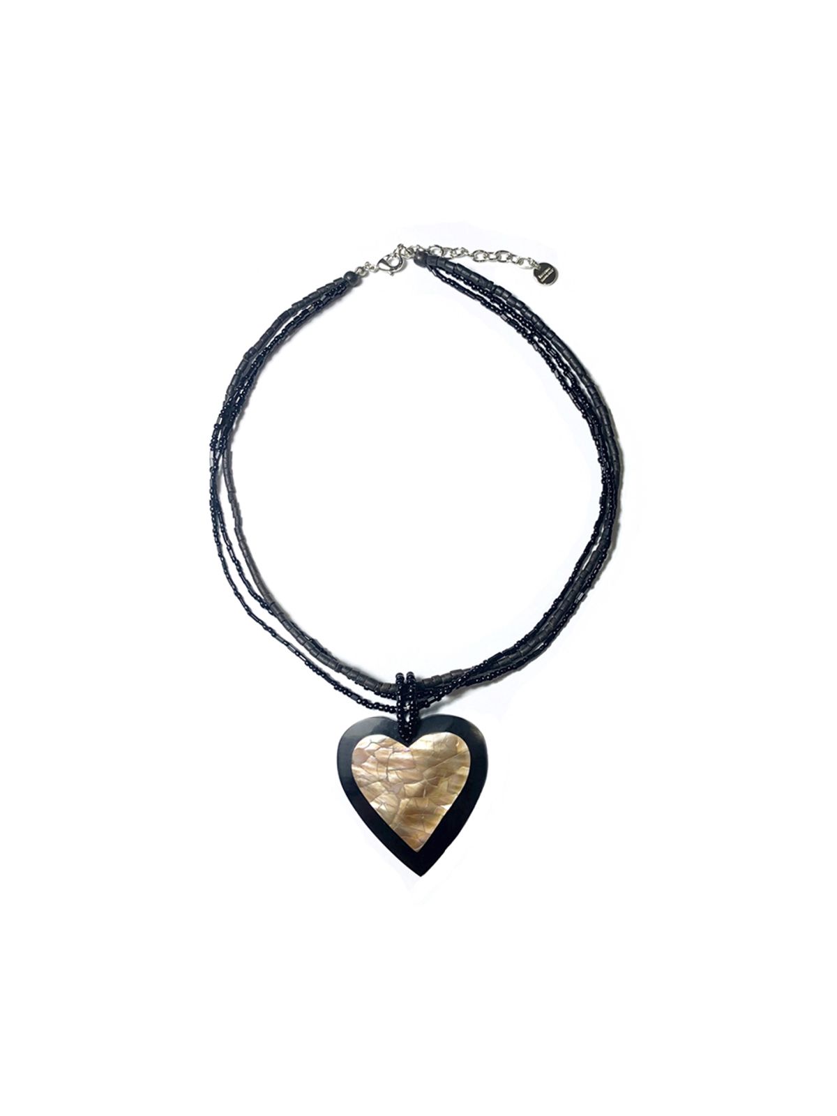 러브미몬스터(LOVE ME MONSTER) Big Black Heart Wood Necklace