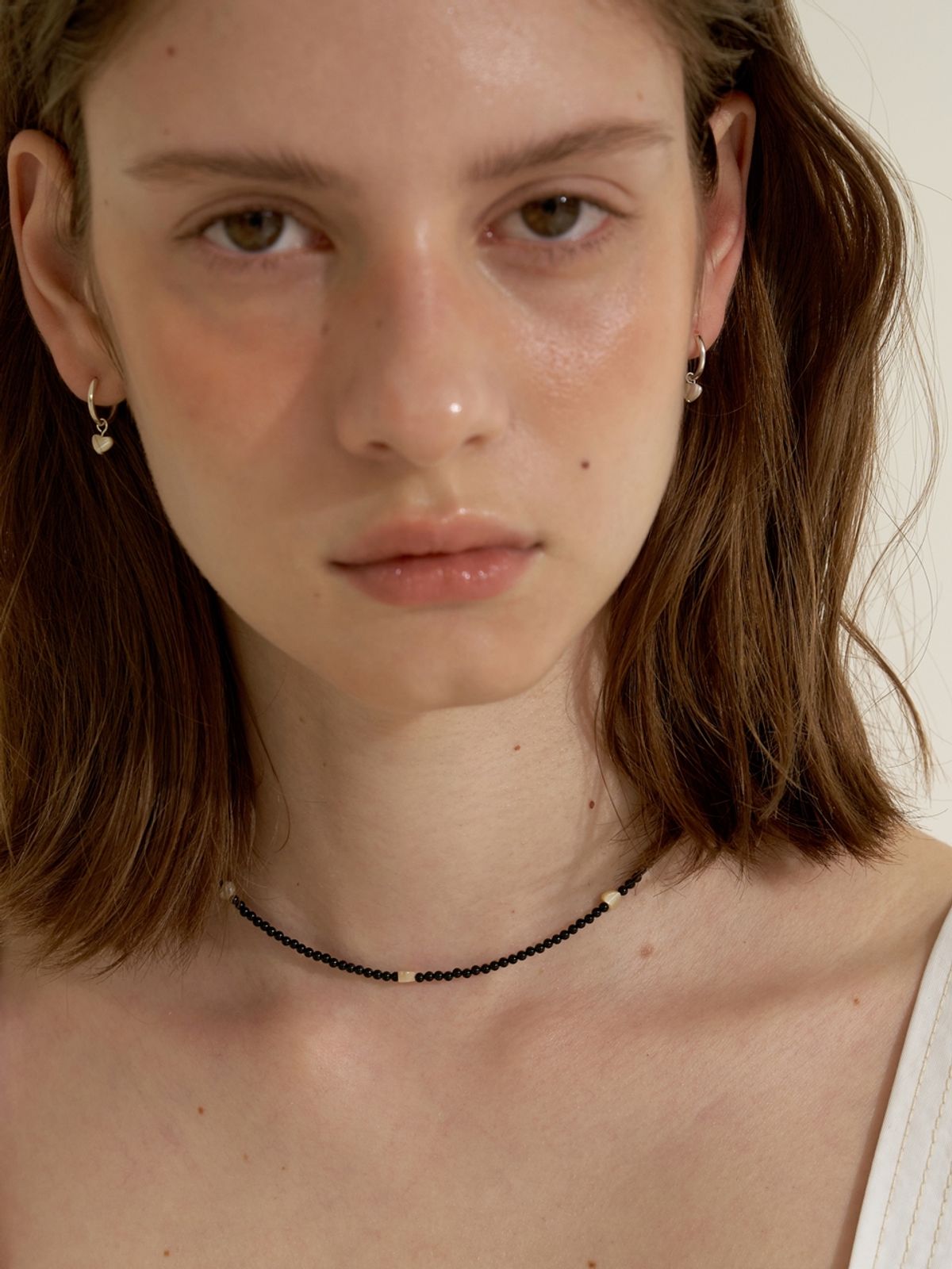 러브미몬스터(LOVE ME MONSTER) Black Onyx & Heart  Choker
