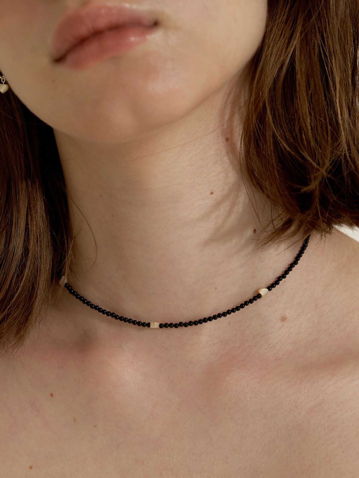 러브미몬스터(LOVE ME MONSTER) Black Onyx & Heart  Choker