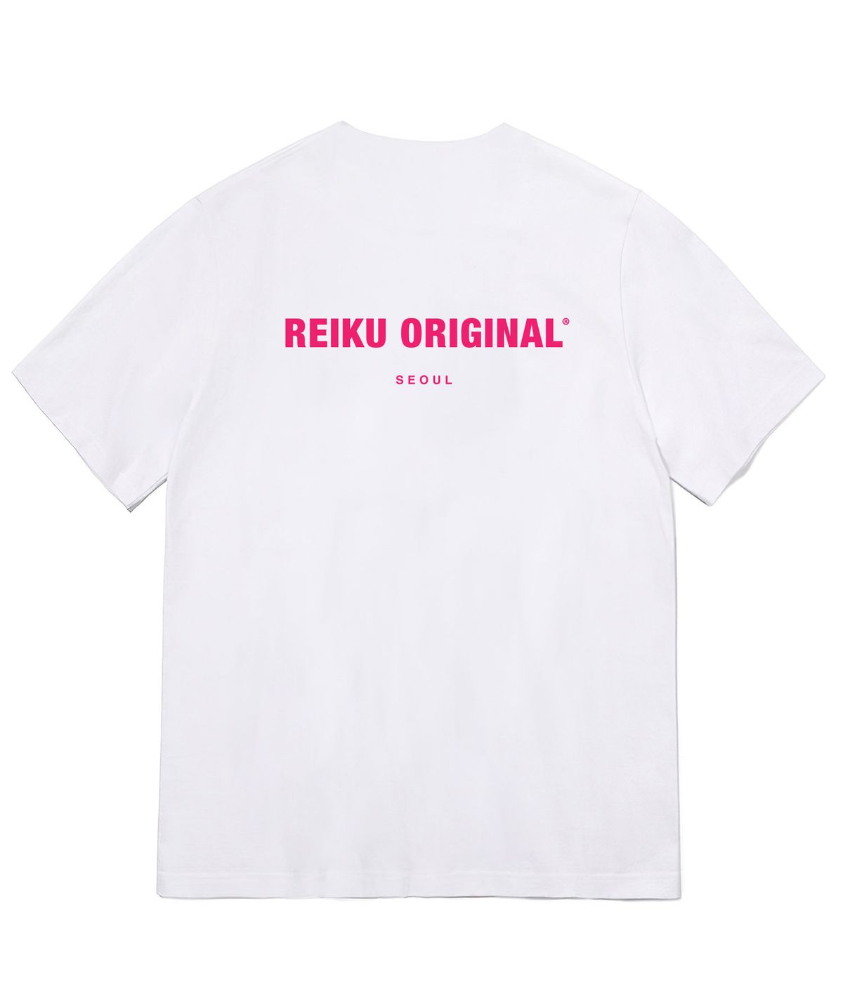레이쿠(REIKU) RK 002 Pink short sleeved tshirt white 화이트 반팔티