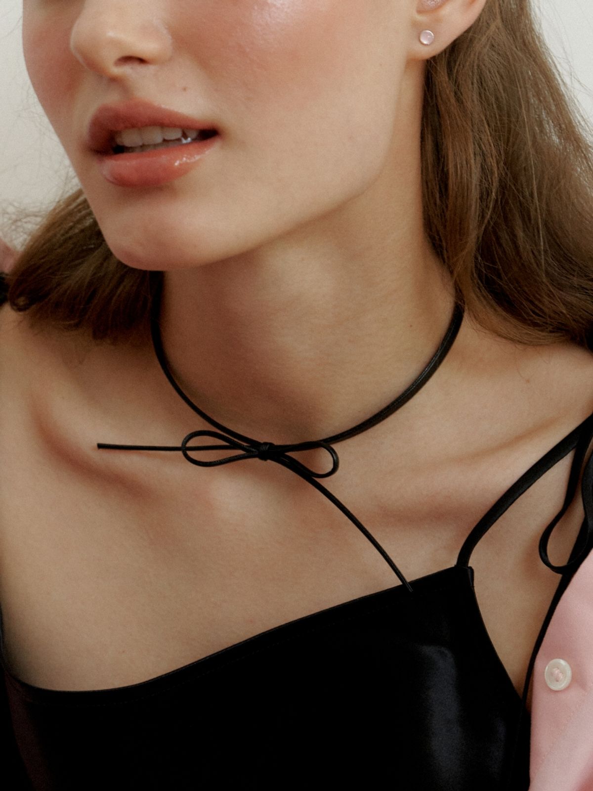러브미몬스터(LOVE ME MONSTER) Ribbon Leather Choker