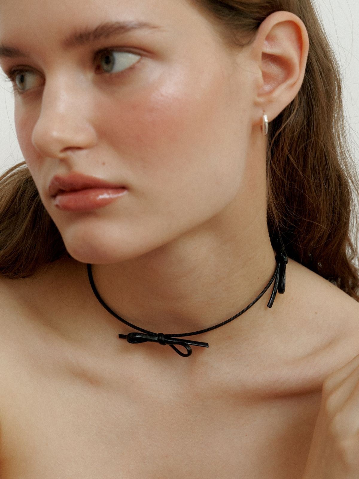 러브미몬스터(LOVE ME MONSTER) Petit Ribbon Leather Choker