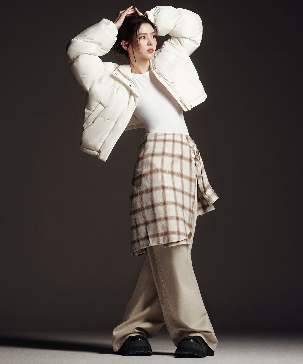 무신사 스탠다드 우먼(MUSINSA STANDARD WOMAN) 우먼즈 데일리 푸퍼 숏 패딩 재킷 [아이보리]