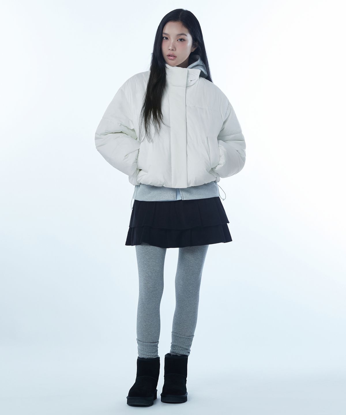 무신사 스탠다드 우먼(MUSINSA STANDARD WOMAN) 우먼즈 데일리 푸퍼 숏 패딩 재킷 [아이보리]