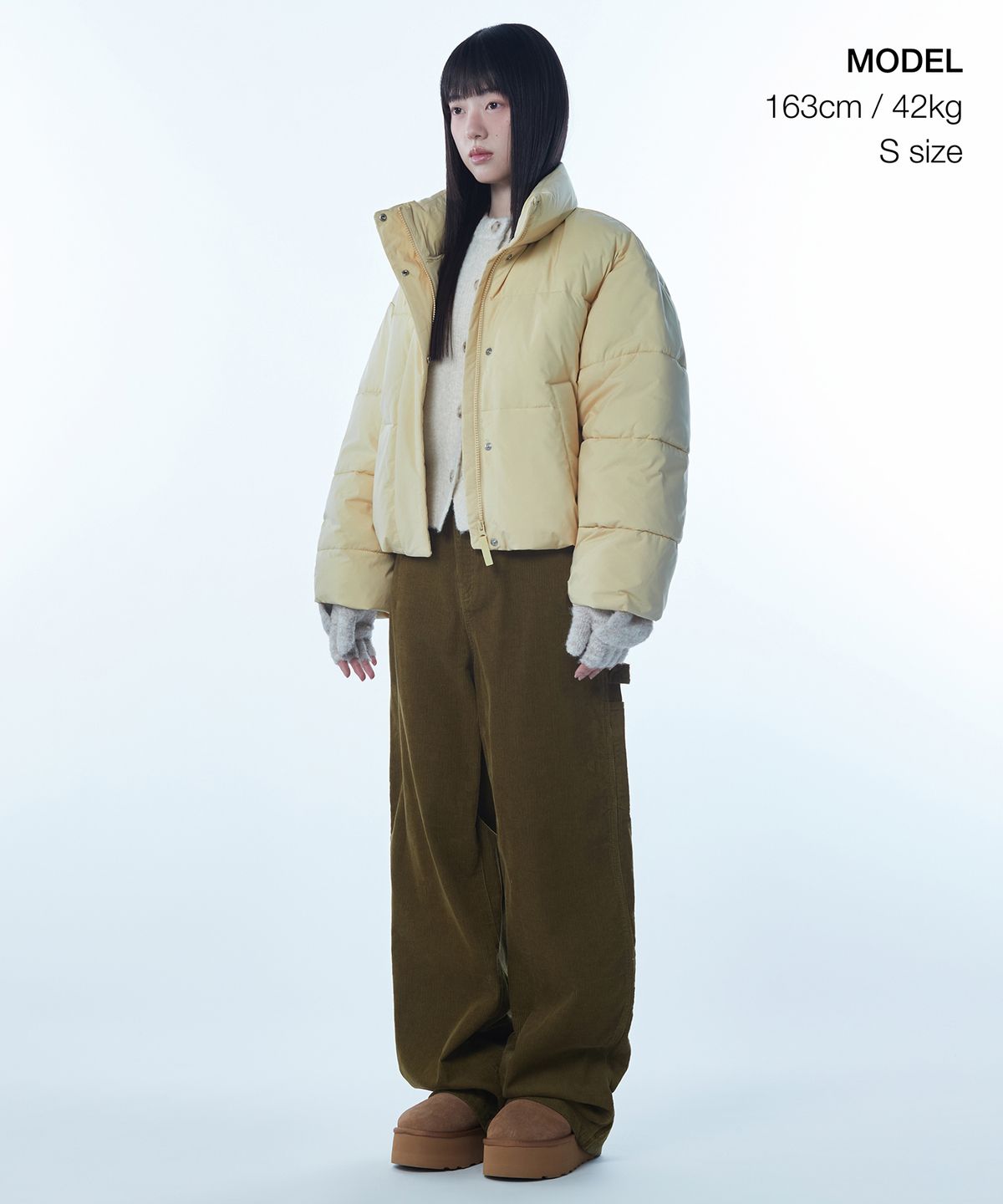 무신사 스탠다드 우먼(MUSINSA STANDARD WOMAN) 우먼즈 데일리 푸퍼 숏 패딩 재킷 [버터]