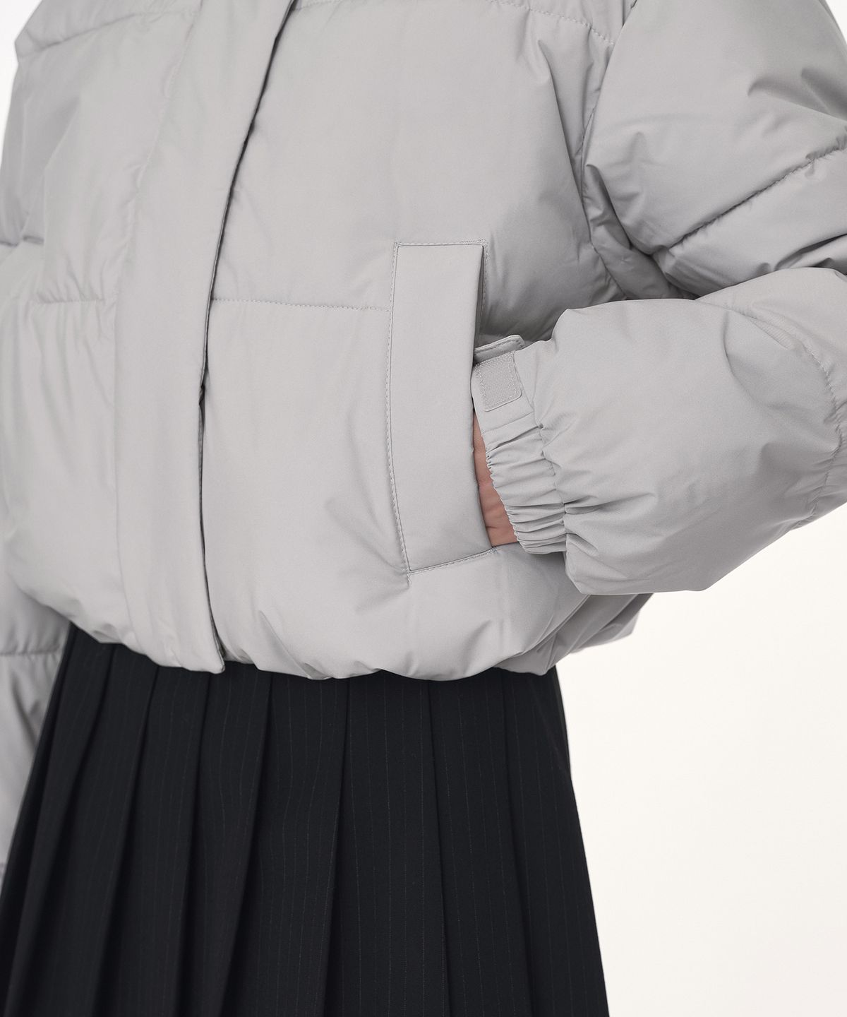 무신사 스탠다드 우먼(MUSINSA STANDARD WOMAN) 우먼즈 데일리 푸퍼 숏 패딩 재킷 [애쉬 그레이]