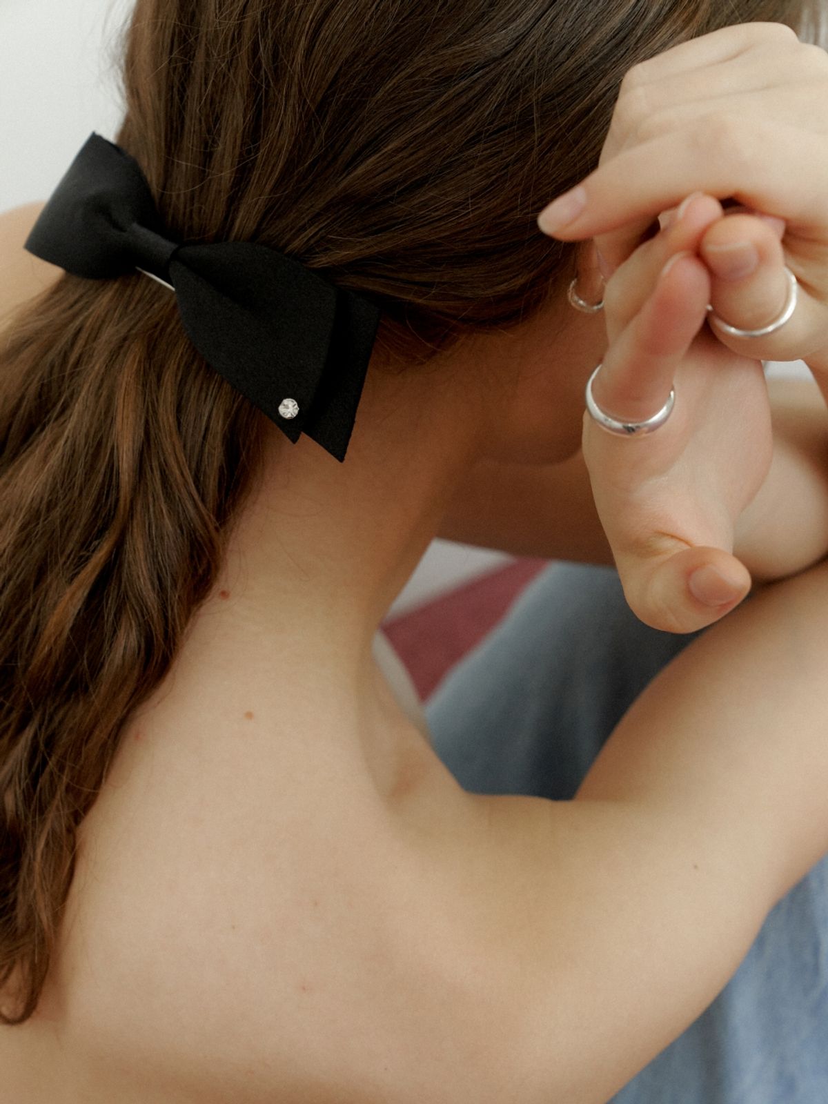 러브미몬스터(LOVE ME MONSTER) Cubic Ribbon Hair Pin