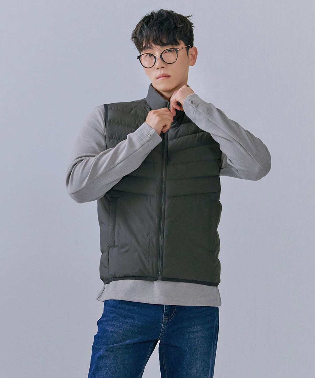 체이스컬트(CHASECULT) 남성 하이넥 경량 패딩 베스트-CFRK7311C0V
