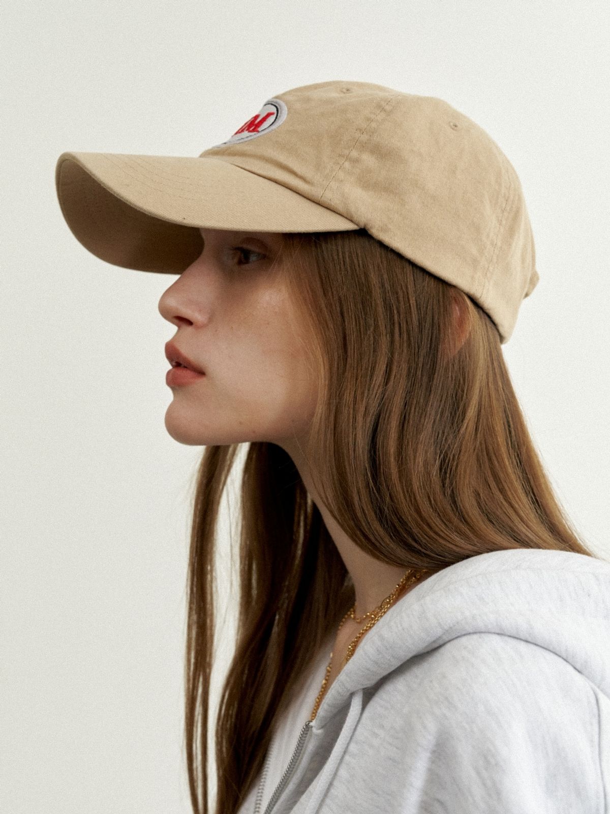 러브미몬스터(LOVE ME MONSTER) Vintage LMM Logo Ball Cap_Washed Beige