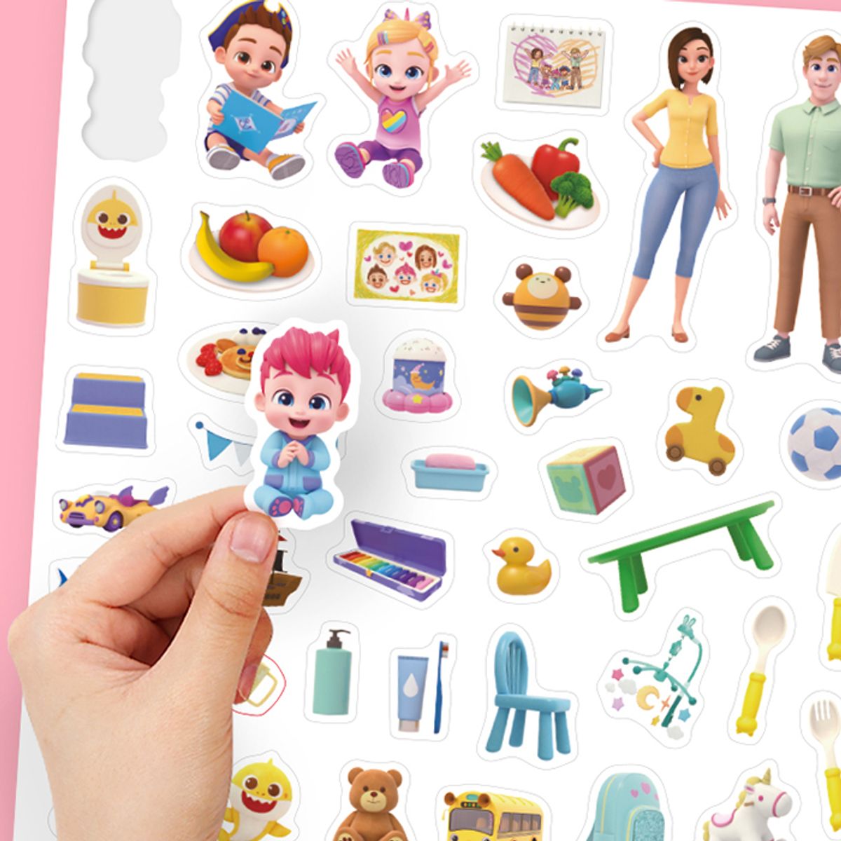 핑크퐁(PINKFONG) 베베핀 베이비 퍼즐+가방 스티커북 2종