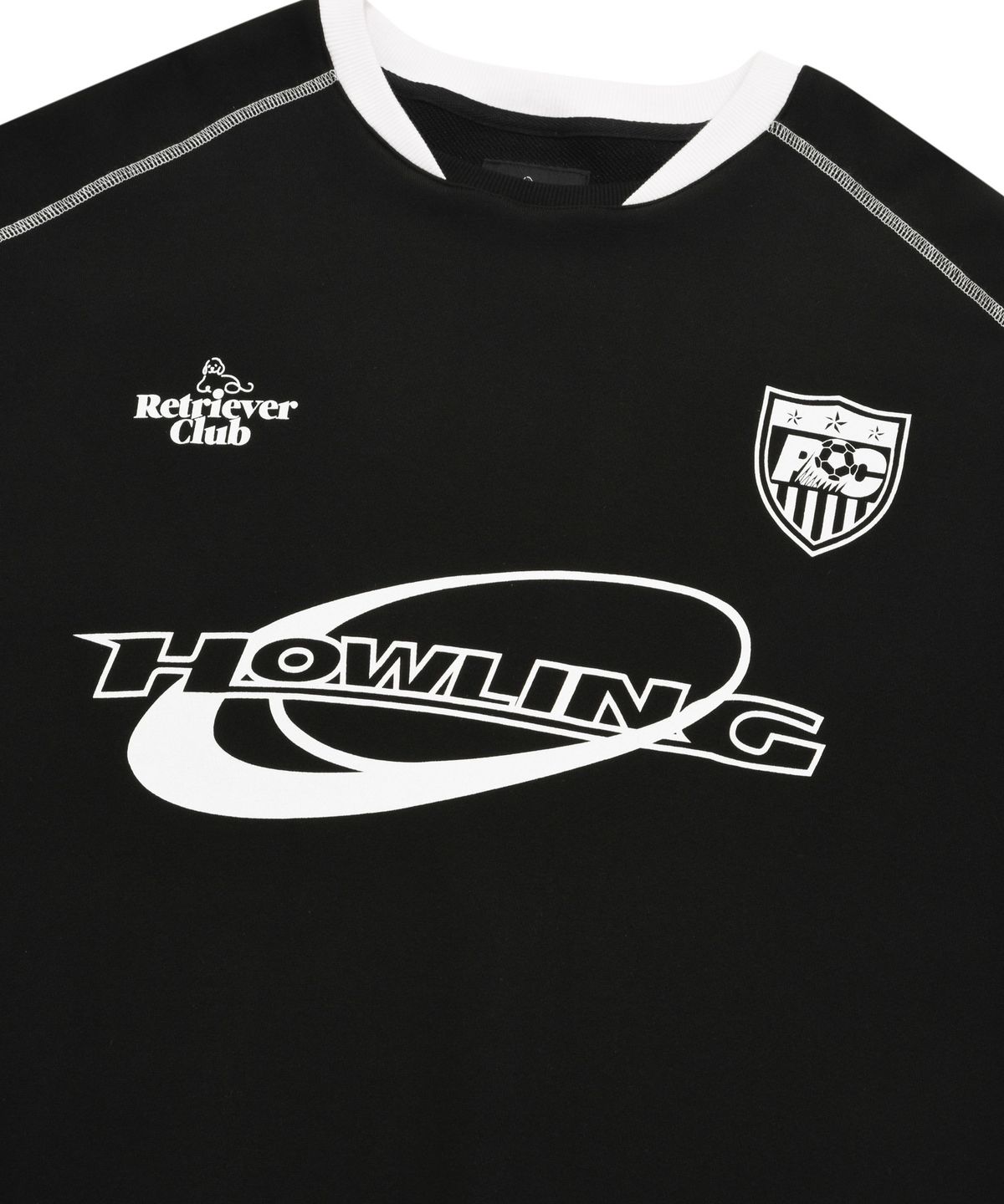 리트리버클럽(RETRIEVER CLUB) HOWLING SOCCER CREWNECK [BLACK]