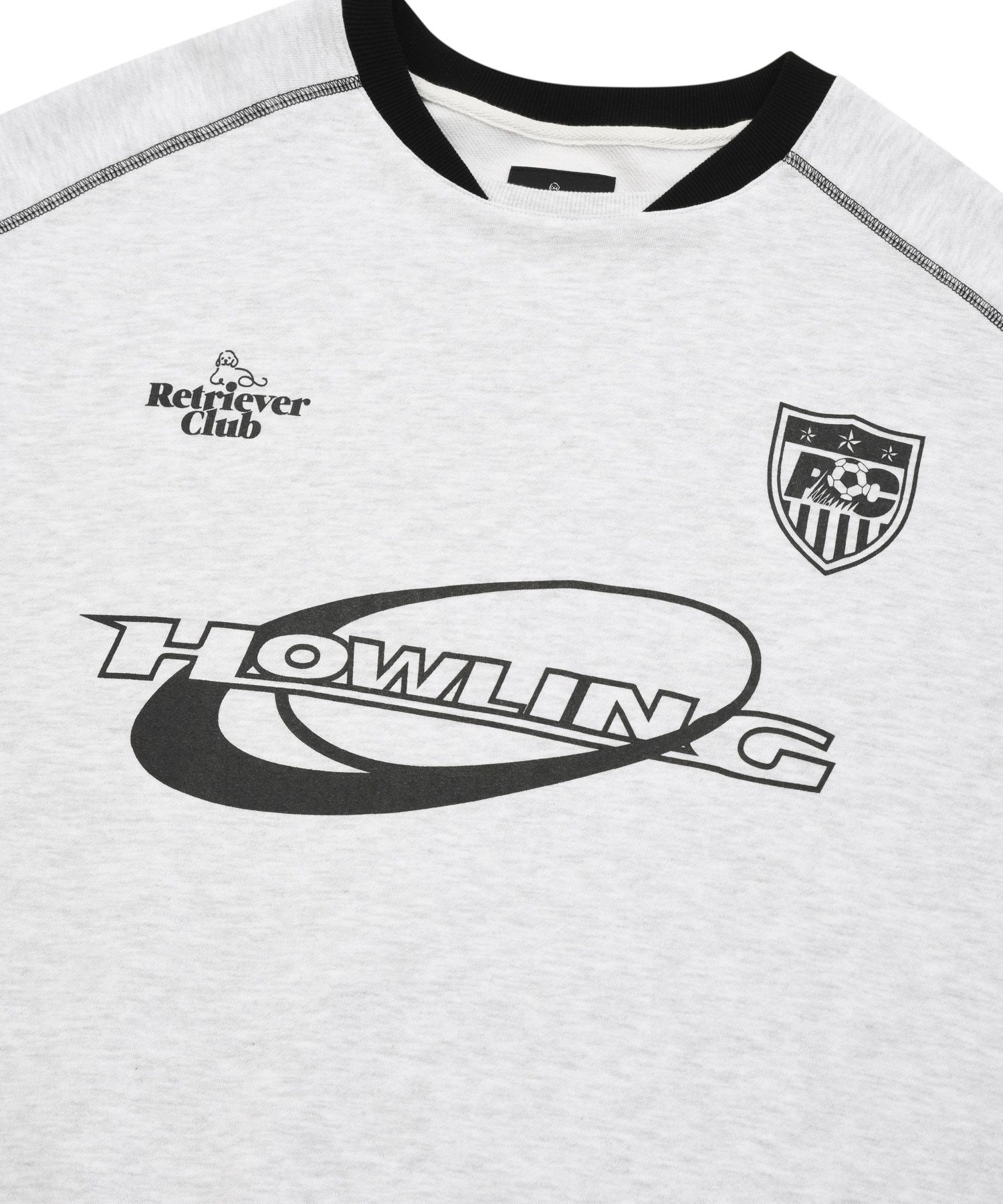 MUSINSA | RETRIEVER CLUB HOWLING SOCCER CREWNECK [MELANGE GRAY]