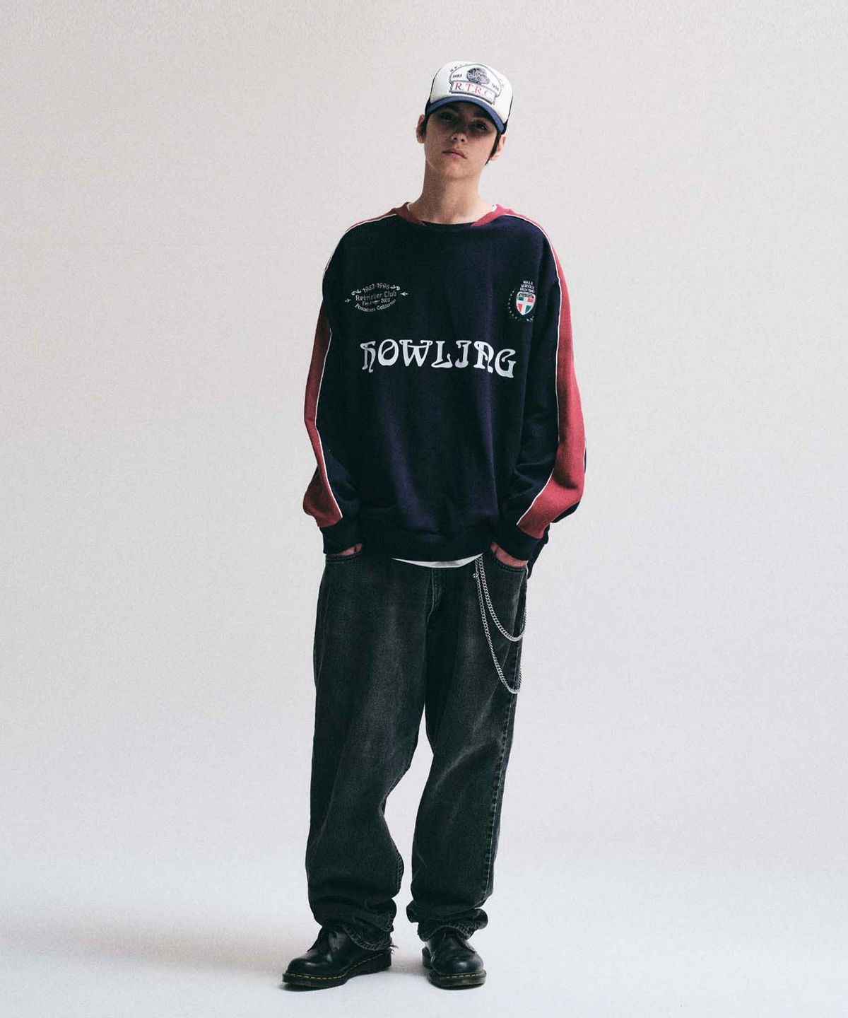 리트리버클럽(RETRIEVER CLUB) CLASSIC SOCCER CREWNECK [NAVY]