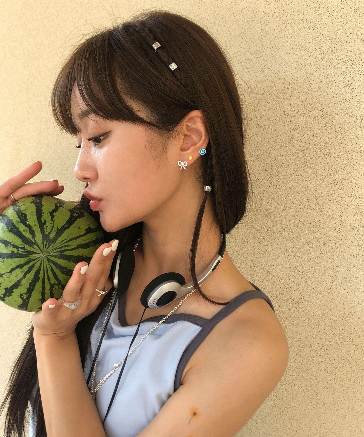 잇더즌매터(IT DOESN'T MATTER) Fruit doodle piercing (White)