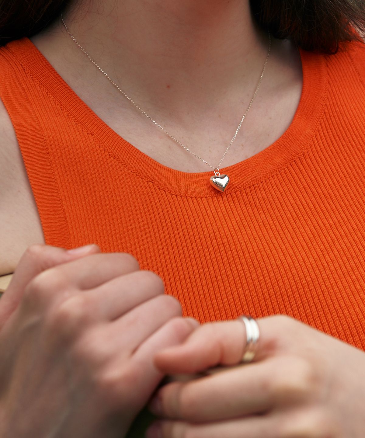 베흐트(VERTE) [925 silver] Un.silver.165 / full heart necklace (12mm)(silver)