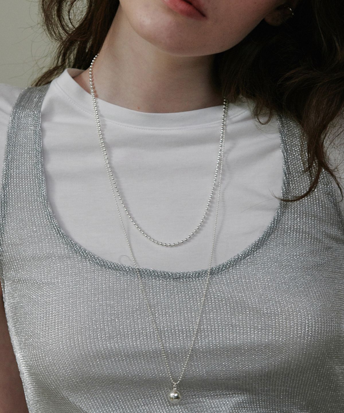 베흐트(VERTE) [925 silver] Un.silver.150 / mini corde necklace (long ver.)