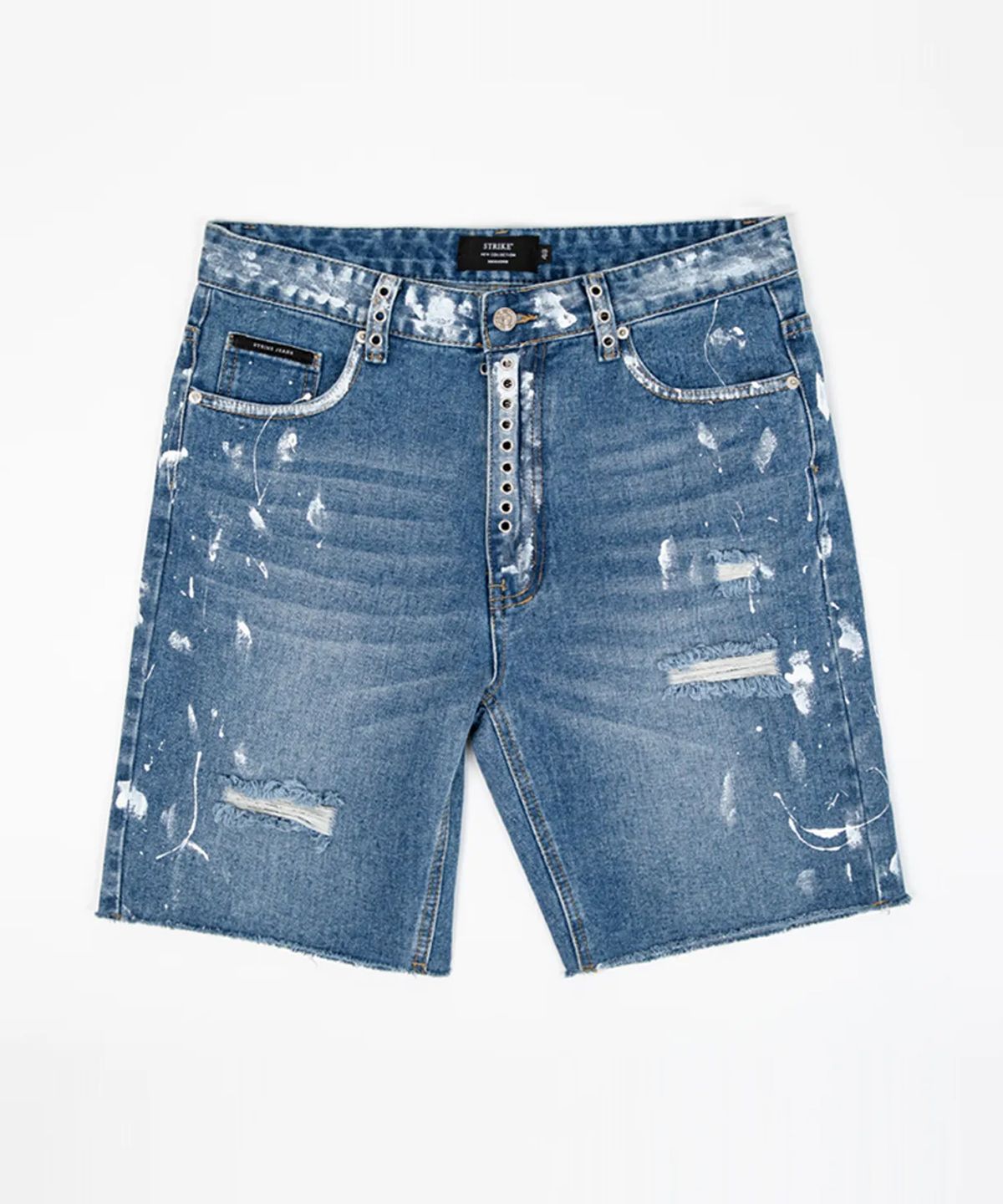 스트라이크(STRIKE) Splash Wash Denim Damage Shorts