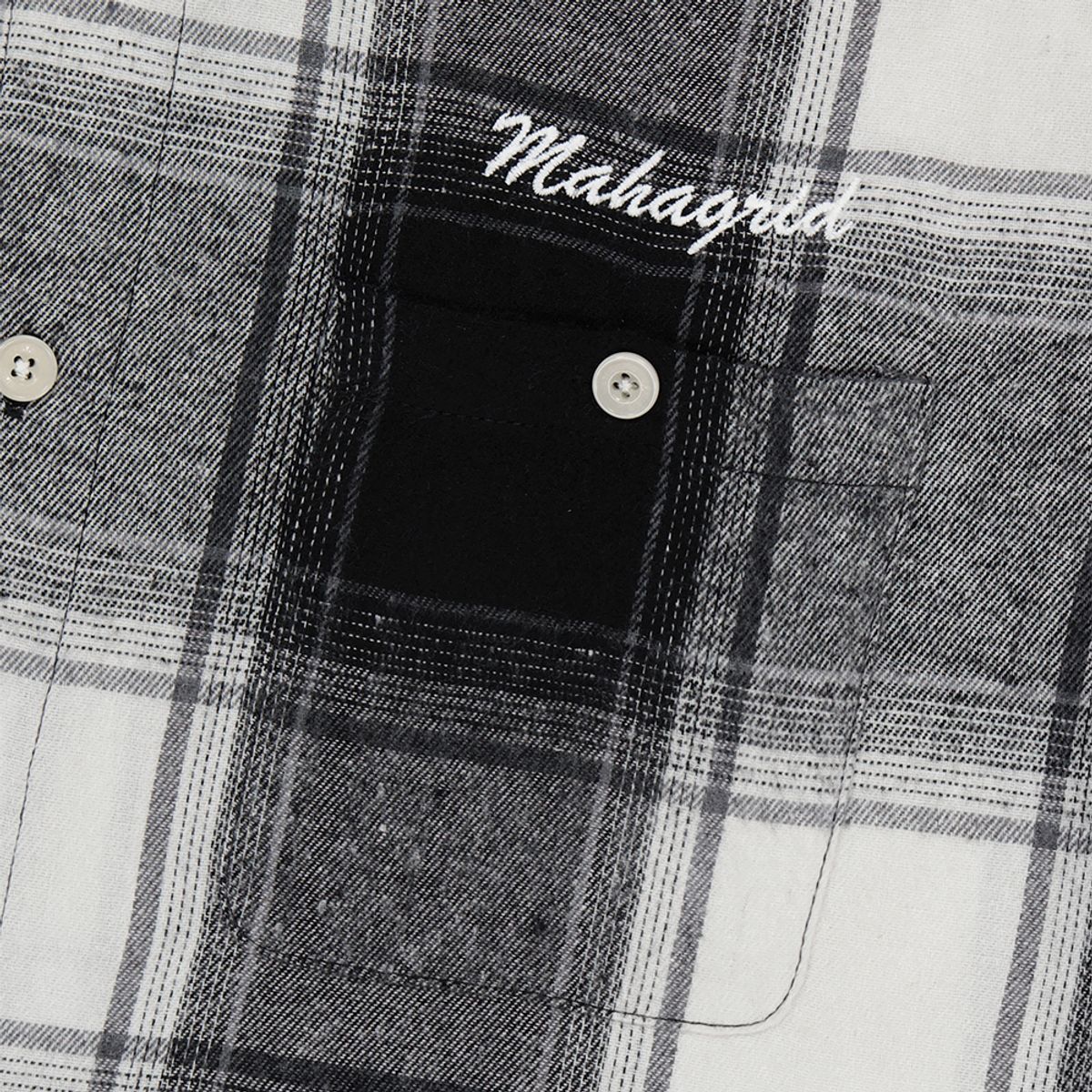 마하그리드(MAHAGRID) HOODED OMBRE CHECK SHIRT BLACK(MG2DFMW380A)