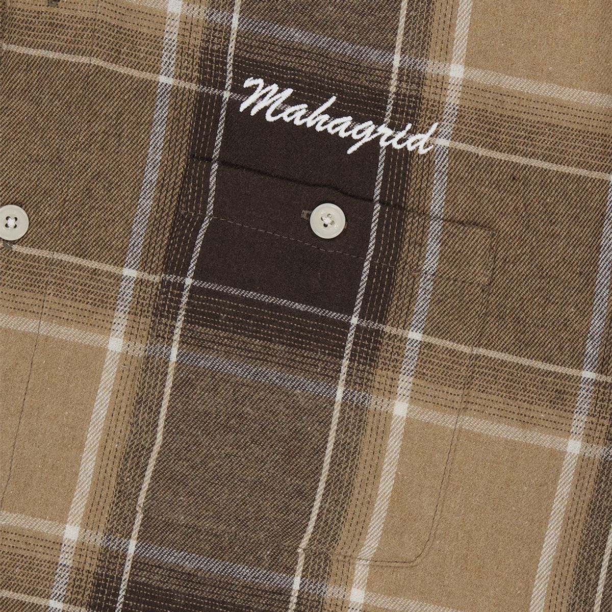 마하그리드(MAHAGRID) HOODED OMBRE CHECK SHIRT BROWN(MG2DFMW380A)