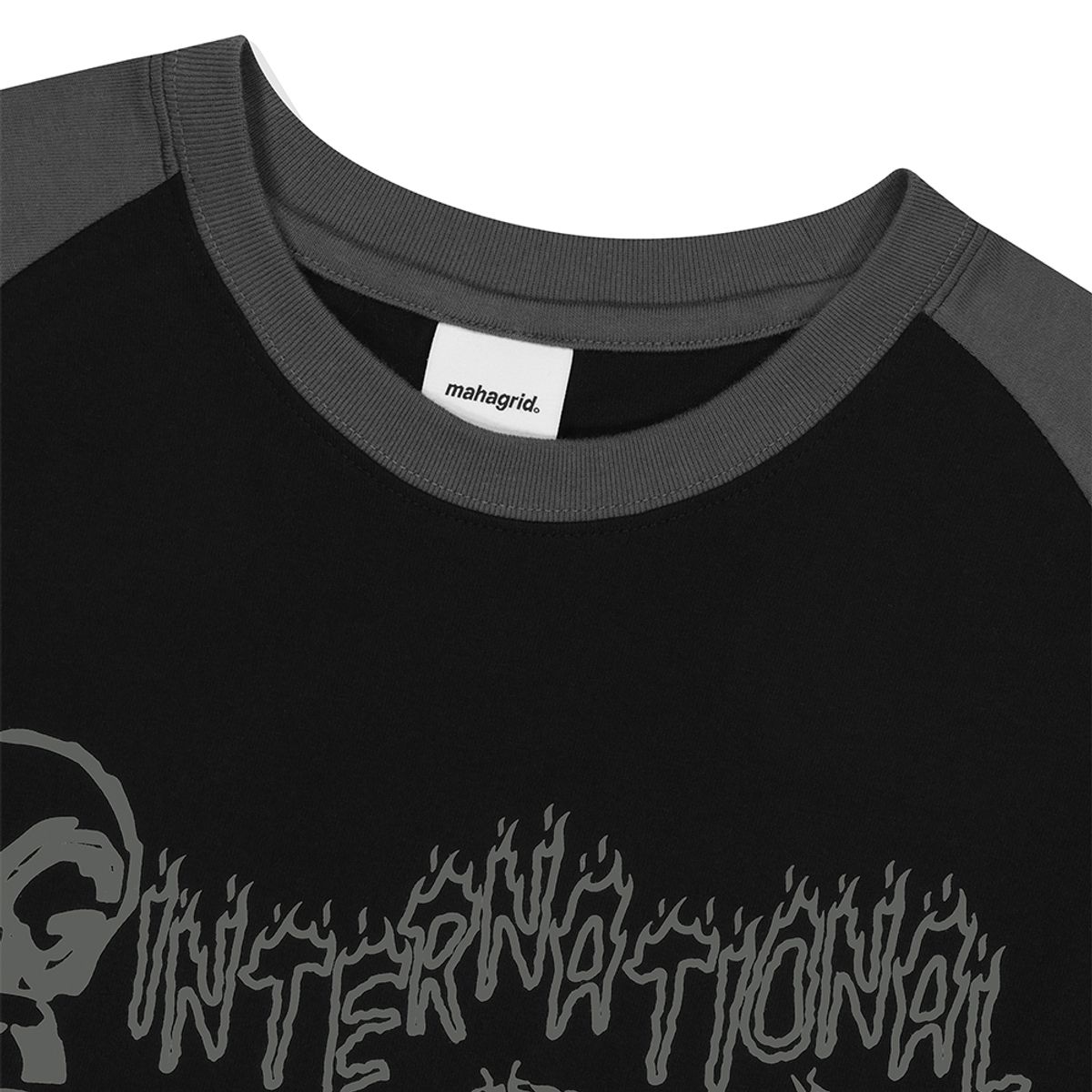 마하그리드(MAHAGRID) INTERNATIONAL RAGLAN LS TEE BLACK(MG2DFMT561A)