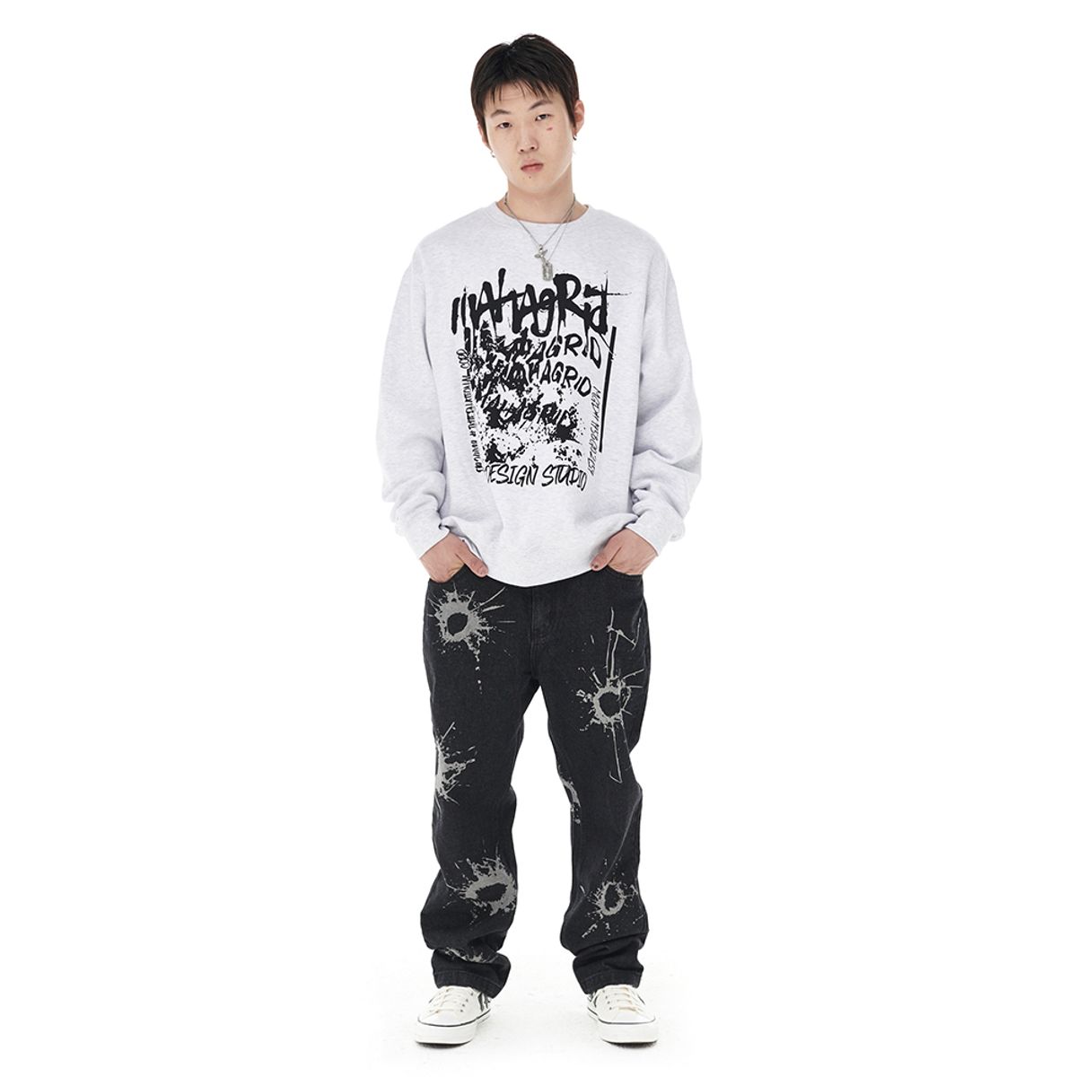 마하그리드(MAHAGRID) CORP SWEATSHIRT LIGHT GREY(MG2DFMM465A)