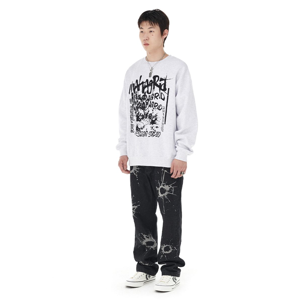 마하그리드(MAHAGRID) CORP SWEATSHIRT LIGHT GREY(MG2DFMM465A)