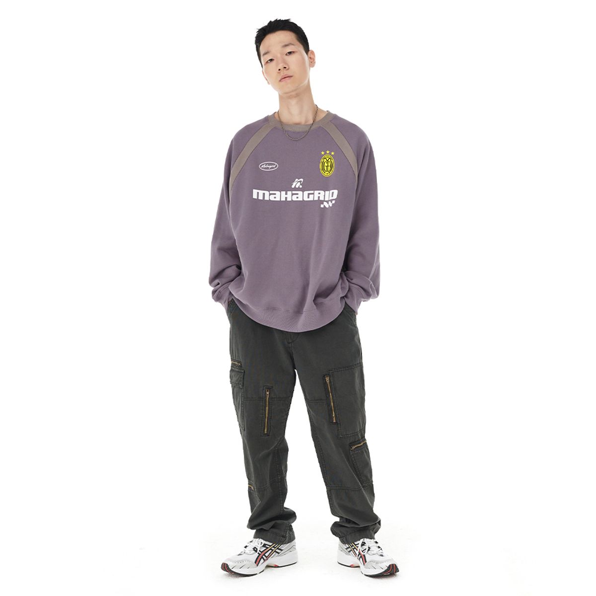 마하그리드(MAHAGRID) MGD FOOTBALL SWEATSHIRT PURPLE(MG2DFMM443A)
