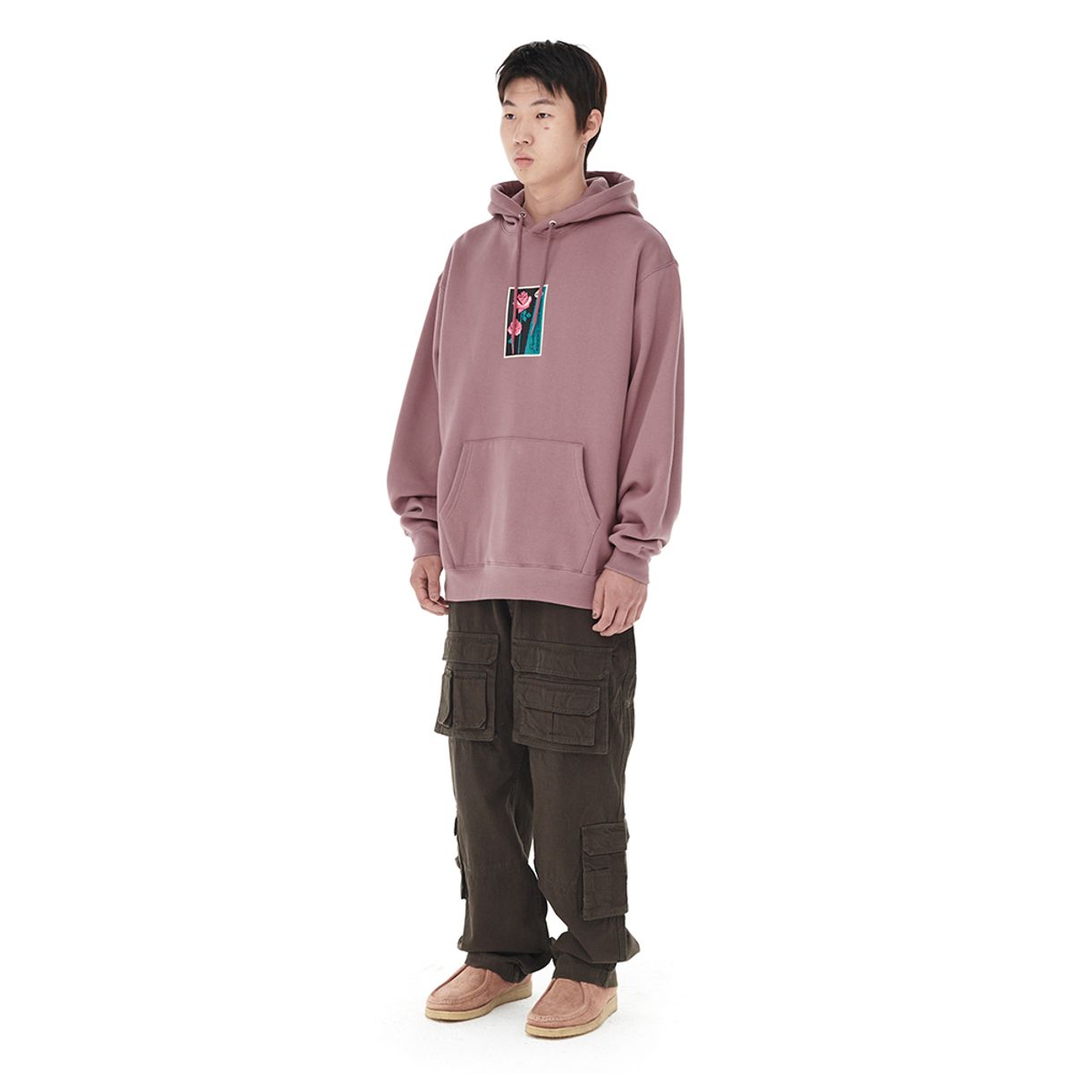 마하그리드(MAHAGRID) TWO ROSE HOODIE PINK(MG2DFMM422A)