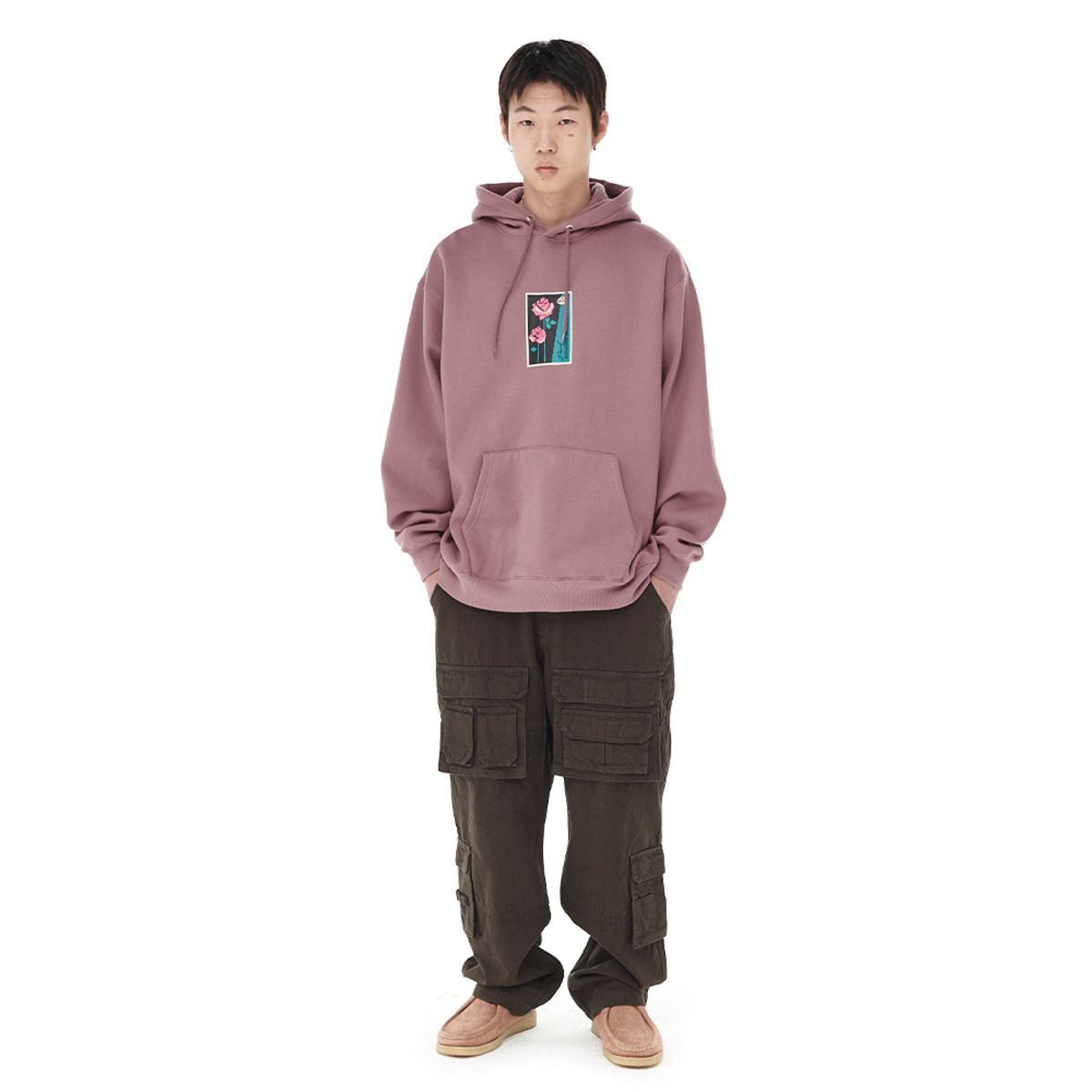 마하그리드(MAHAGRID) TWO ROSE HOODIE PINK(MG2DFMM422A)