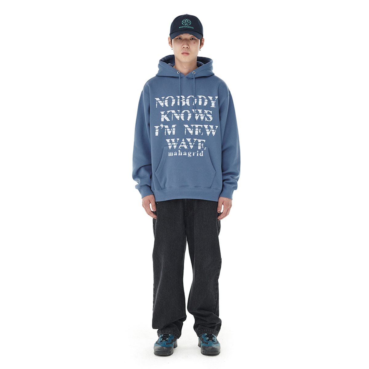 마하그리드(MAHAGRID) INK BLEED HOODIE BLUE(MG2DFMM425A)